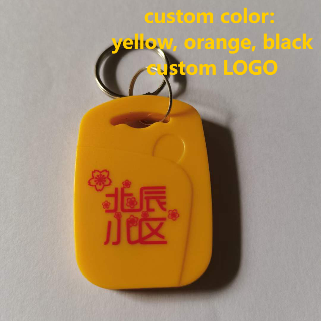 125khz BLANK custom ID Key fob tag blue plastic ABS smart Keychain hotel door access elevator management parking lot portable