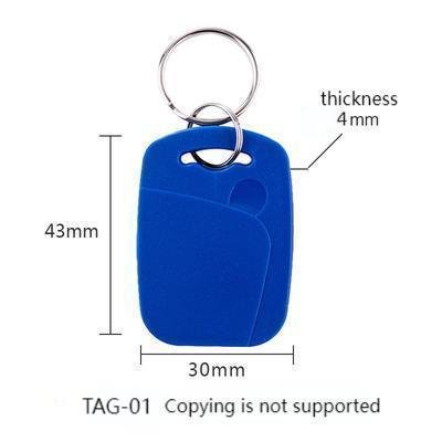 125khz BLANK custom ID Key fob tag blue plastic ABS smart Keychain hotel door access elevator management parking lot portable