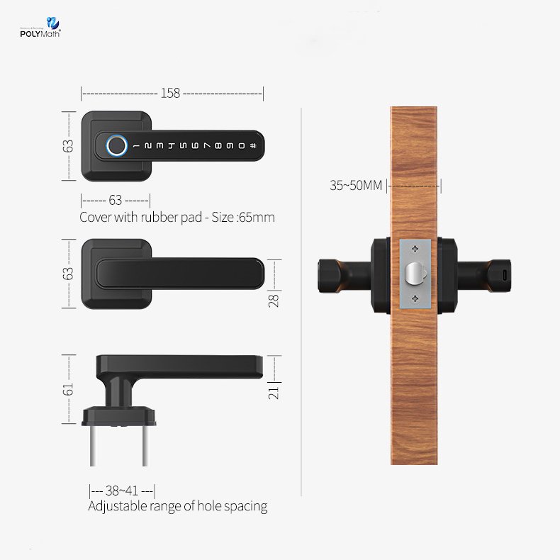 High Security Anti Theft Smart Lock Door Thumbprint Biometric Intelligent Electronic Fingerprint Wifi Ttlock Tuya Door Lock