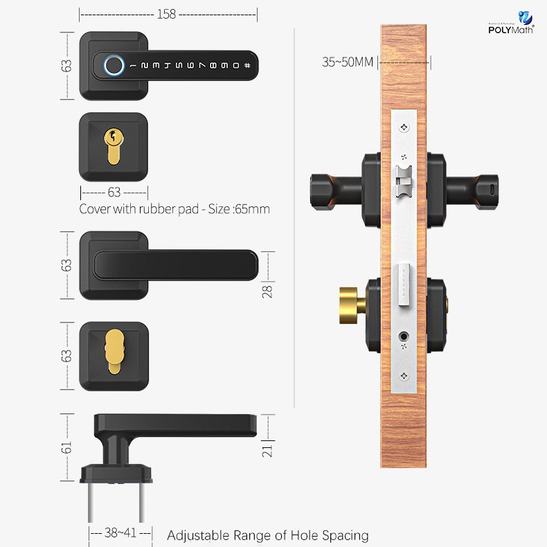 High Security Anti Theft Smart Lock Door Thumbprint Biometric Intelligent Electronic Fingerprint Wifi Ttlock Tuya Door Lock