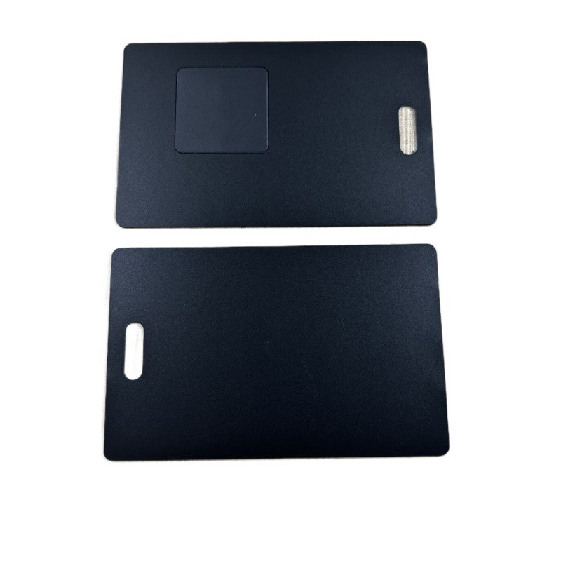 ISO14443A 13.56mhz NFC ID / Badge Smart Cards Metal Pass Card With Punch Slot