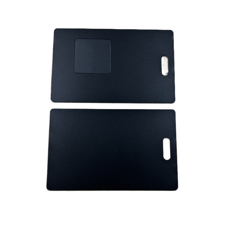 ISO14443A 13.56mhz NFC ID / Badge Smart Cards Metal Pass Card With Punch Slot