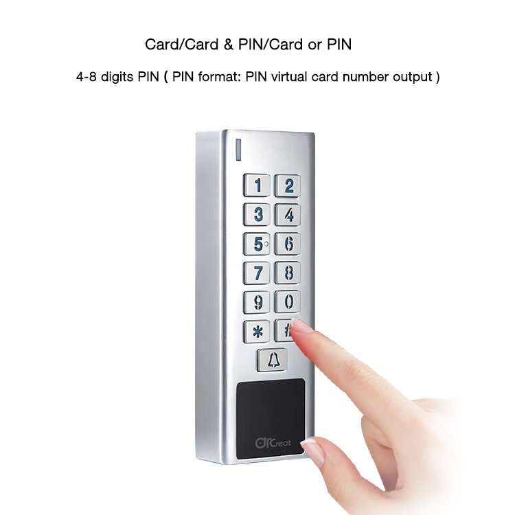 Standalone waterproof IP67 metal single door keypad rfid wiegand door access control system with alarm