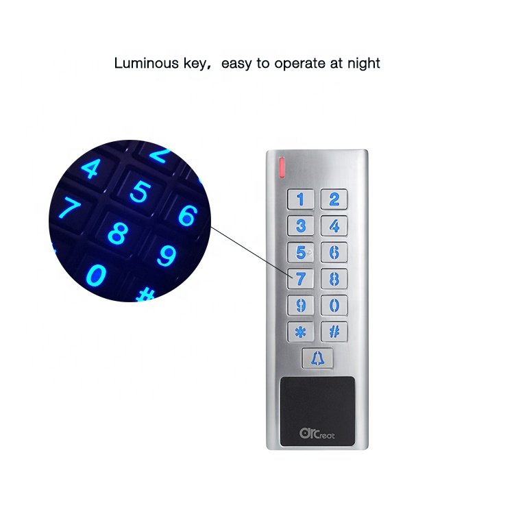 Standalone waterproof IP67 metal single door keypad rfid wiegand door access control system with alarm