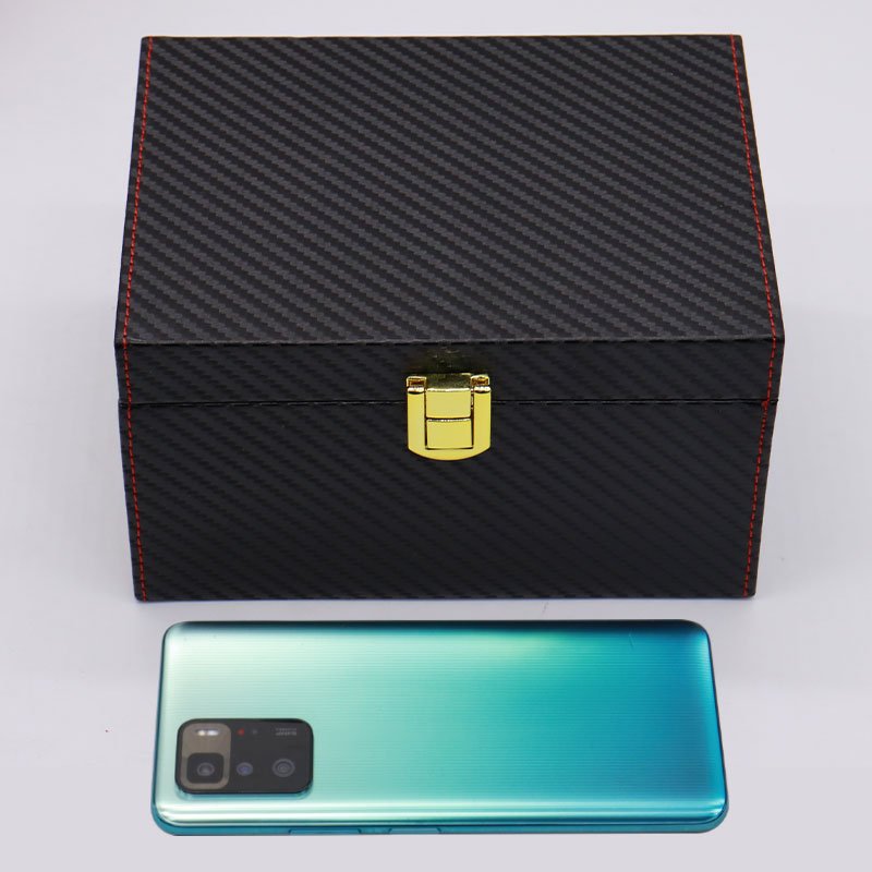PU Leather RFID Access Control Card Faraday Signal Blocker Box For Car Keys With Customized Logo Support