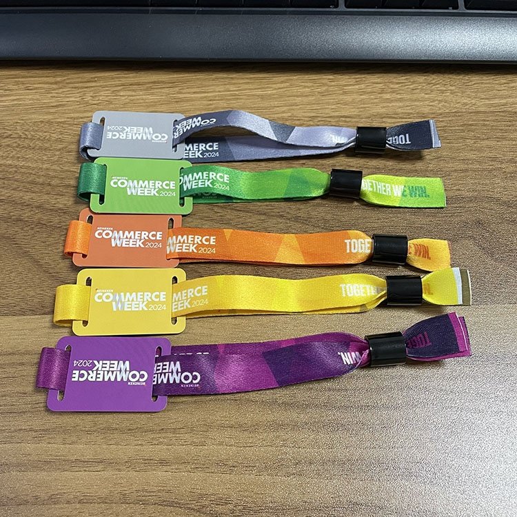 Polyester Wrist Strap With RFID PVC Card Festival Access Control System Thermal Transfer NFC Wristband
