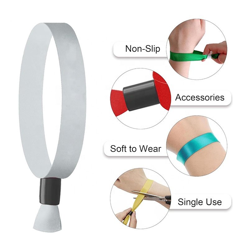 Polyester Wrist Strap With RFID PVC Card Festival Access Control System Thermal Transfer NFC Wristband
