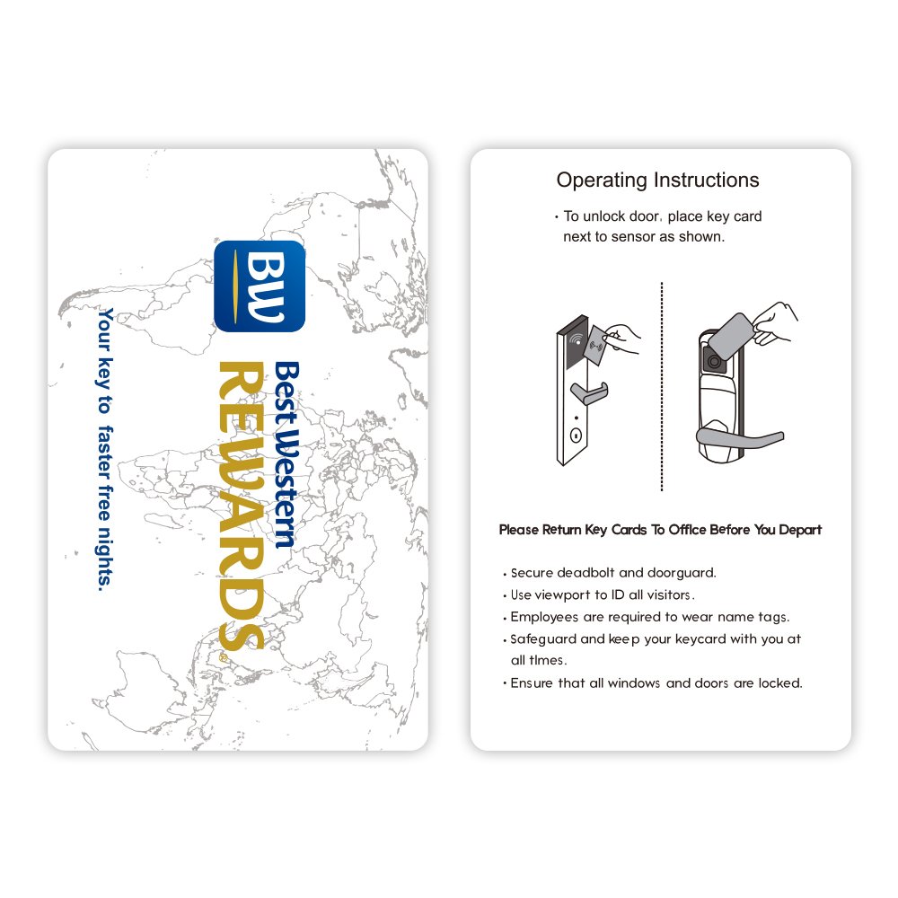 Custom Printed 125Khz/13.56Mhz NFC/RFID Waterproof Access Control Keycard PVC & PET Material for Hotels
