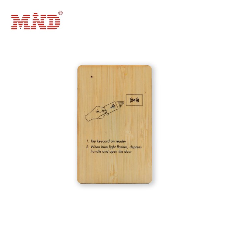 Full color printing smart chip bamboo wood hotel key card