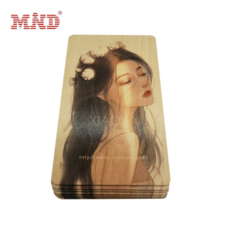 Full color printing smart chip bamboo wood hotel key card