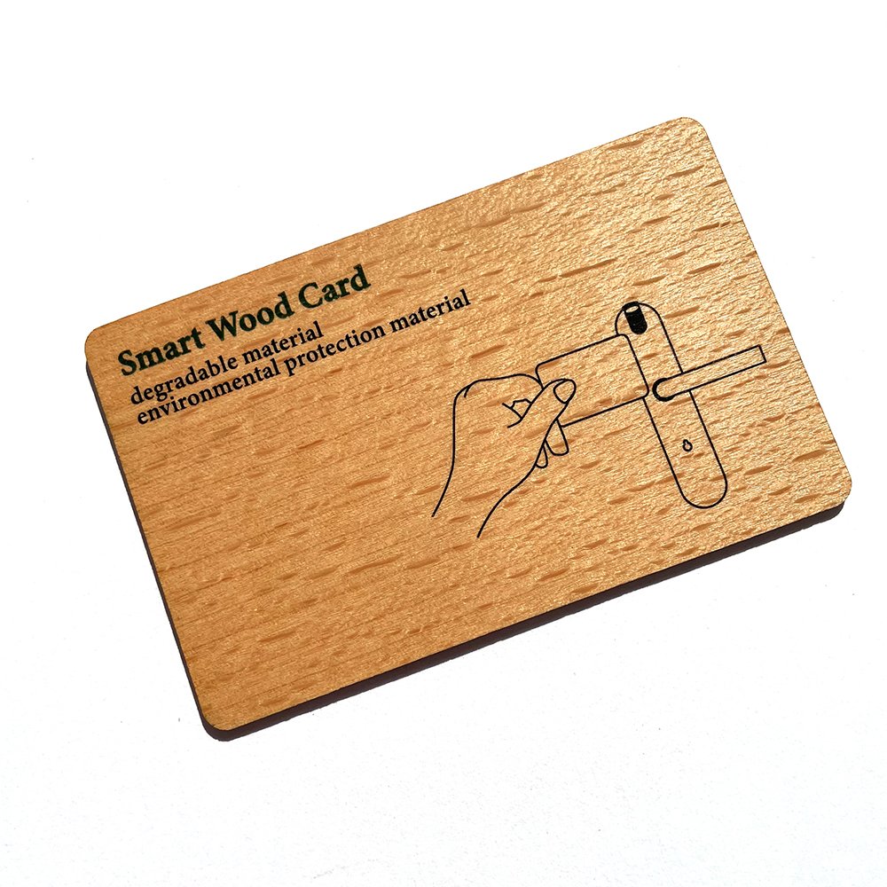 Custom RFID NFC Wood Card MIFARE DESFire EV3 2K 4K 8K Wooden Bamboo Hotel Key Card