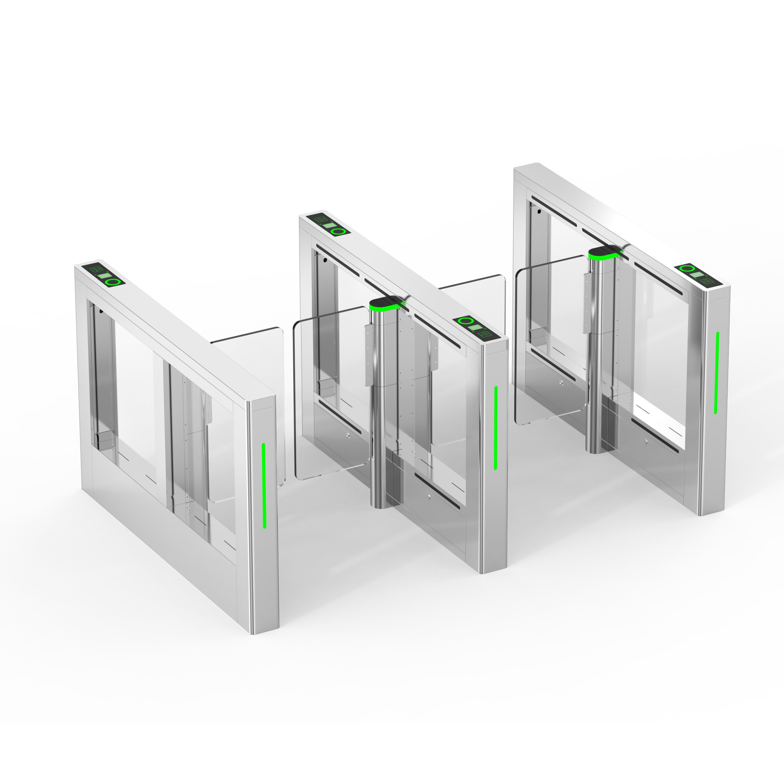 Bosiny Custom high-end 120mm ultra-thin body bidirectional Barrier Gates Turnstile with QR code IC card facial recognition