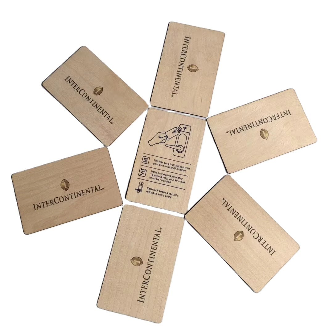 Customized Solid Wood NFC RFID Business Access Control Chip Card Social Media Business Card ID IC Card