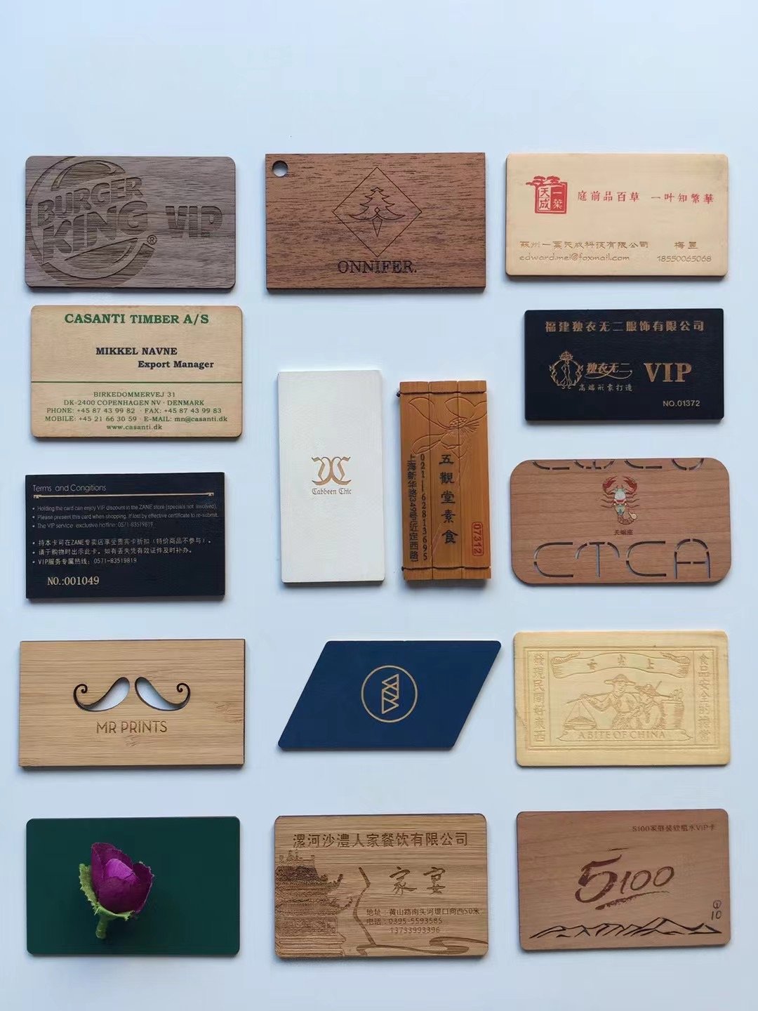 Customized Solid Wood NFC RFID Business Access Control Chip Card Social Media Business Card ID IC Card