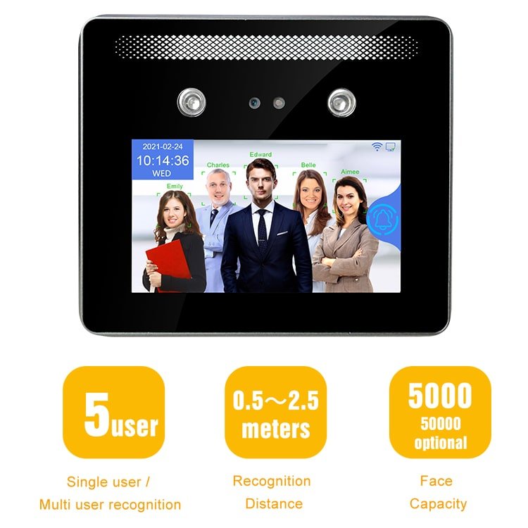Ethernet WiFi LAN Time Clocks Face Recognition Attendance Machine Access Control System with Free SDK API