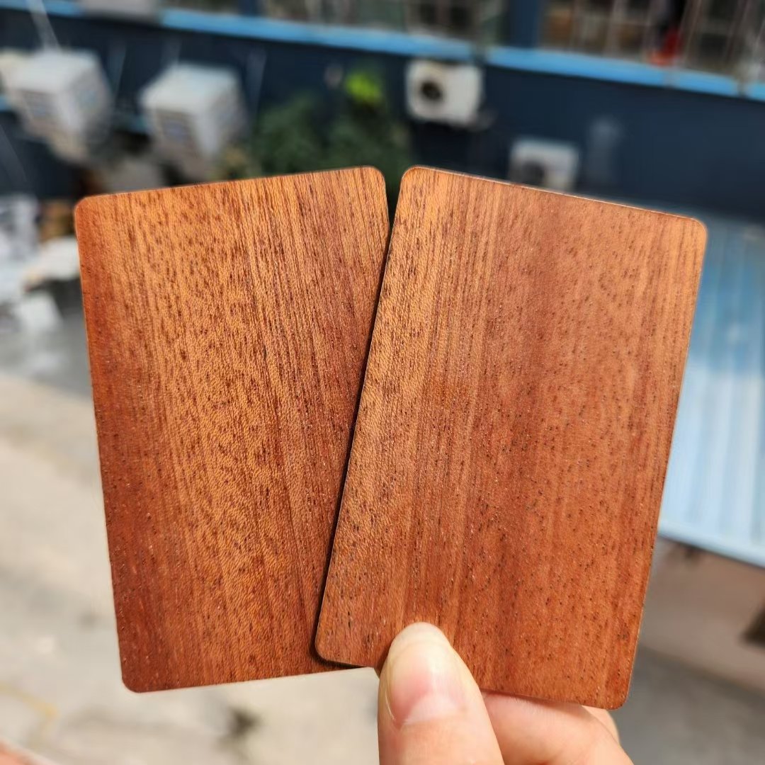 Laser engraving Cherry, Sapele Wood hotel Card RFID NFC Wood Access Control Card