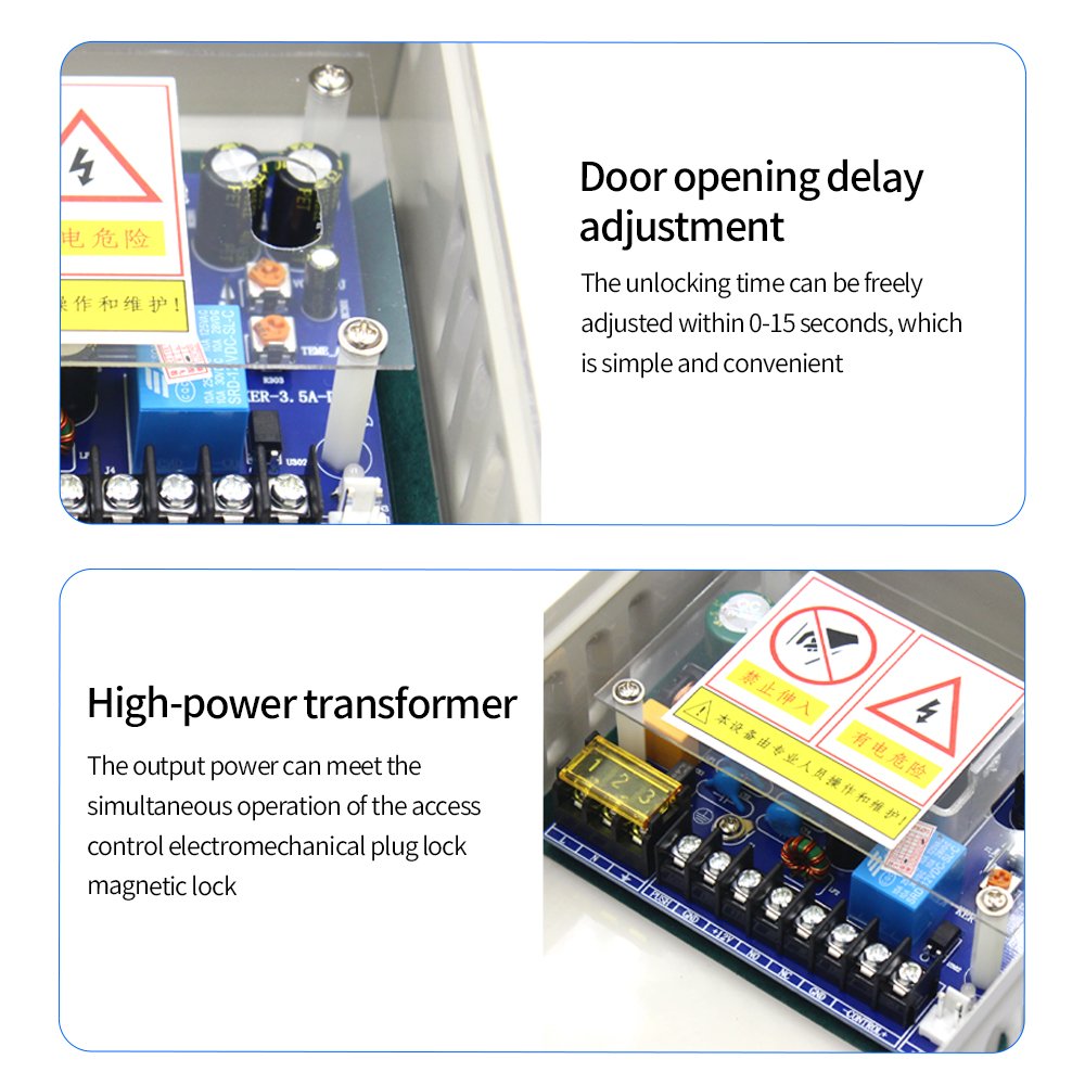 Outdoor rainproof Power Supply RFID card Access Control System Power Supply AC 100~240V intercom system power adapter DC12V 5A
