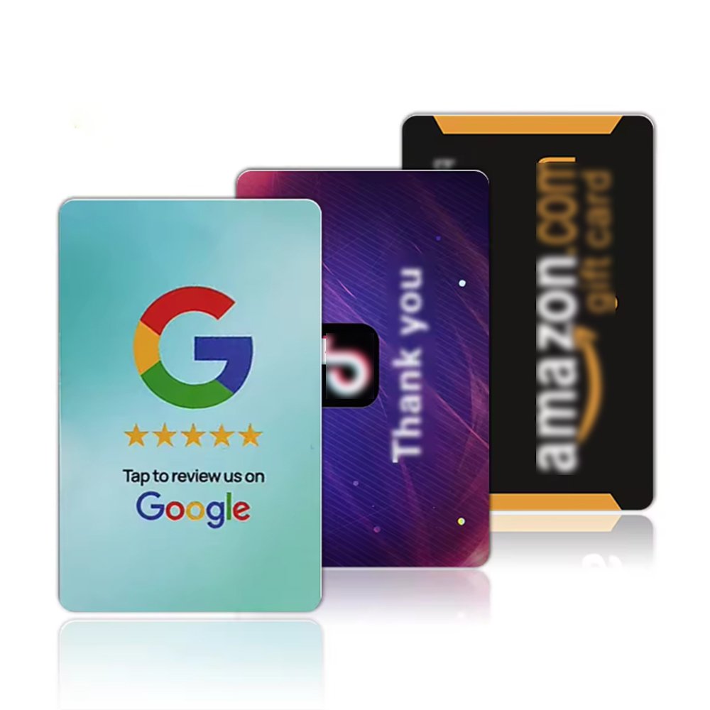 Custom QR Code Tap Business Ins Facebook TIKTOK Social Media RFID Card NFC Google Review Card