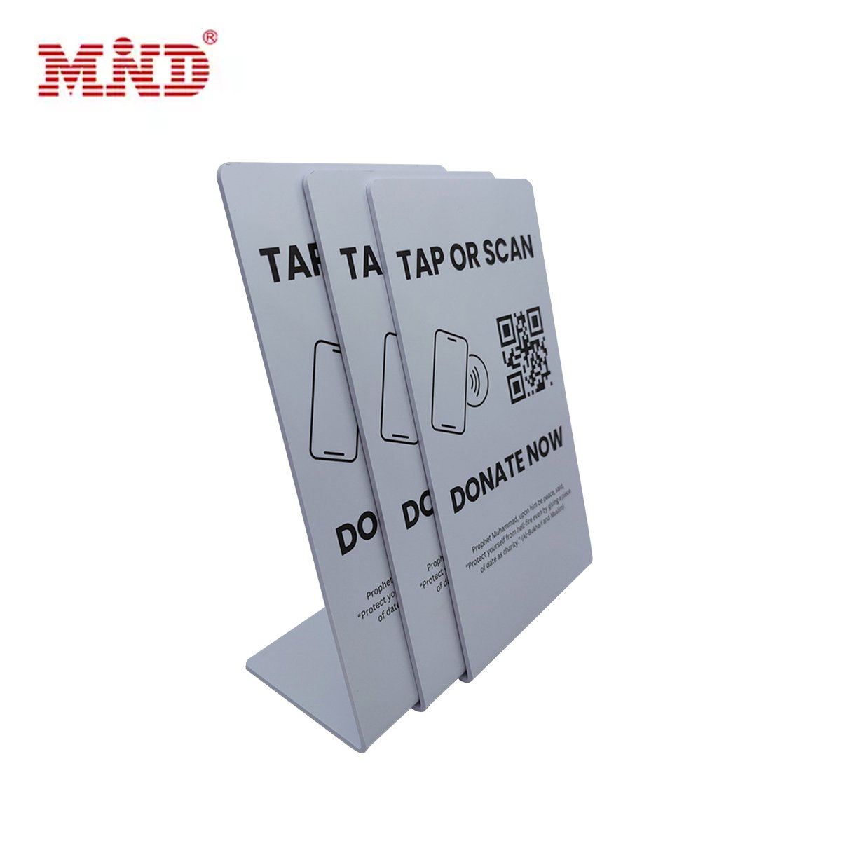 Customized Personalized Acrylic Table Print Qr Code Nfc PVC Display Stand Blank NFC Google Review Card