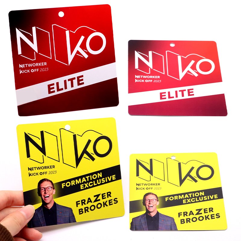 Wholesale Full Color Hole Smart Rfid Chip Event Badges Vip Pass Id Card With Lanyard Custom Size VIP Passes