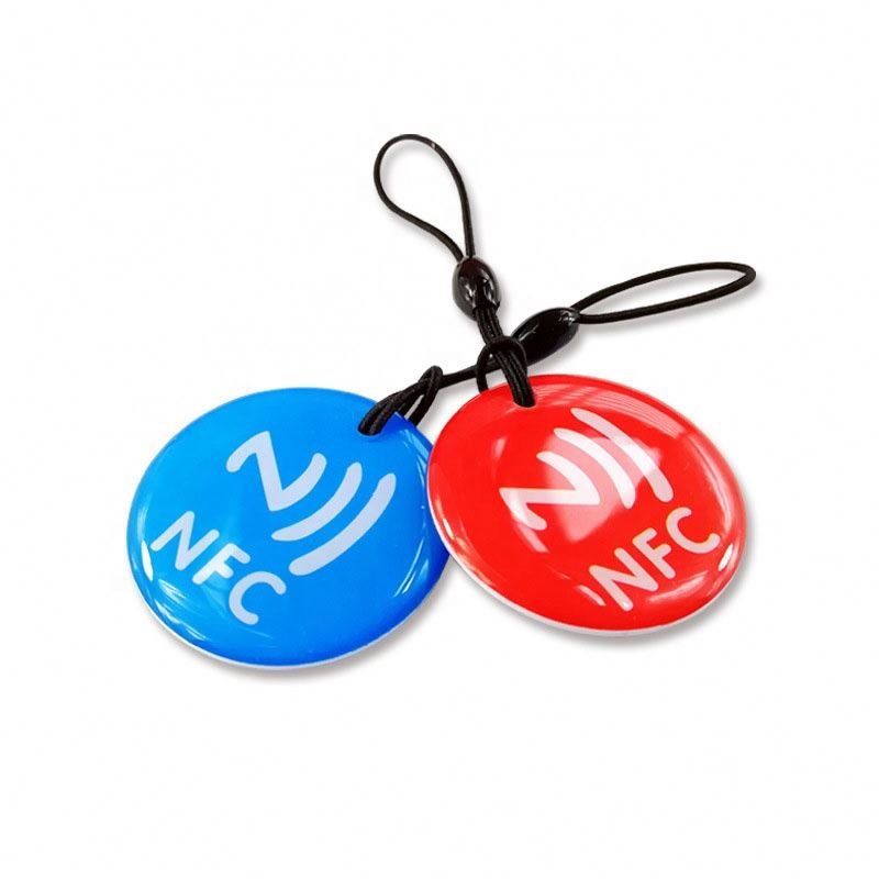 TAG213 NFC Epoxy Tag RFID Sticker Key Card Keychain 13.56MHz Waterproof ISO14443A NFC RFID Epoxy Tag Clear Label