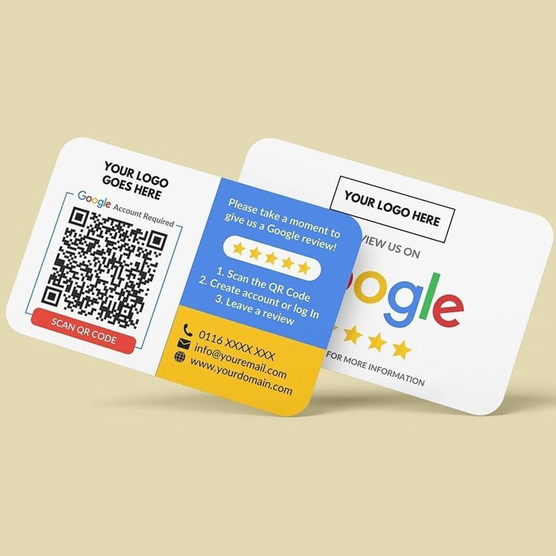 Customizable NFC Stand 13.56Mhz 1K Chip Ntag213 Waterproof PVC Paper Material Google Review Sign Programmable nfc stand custom