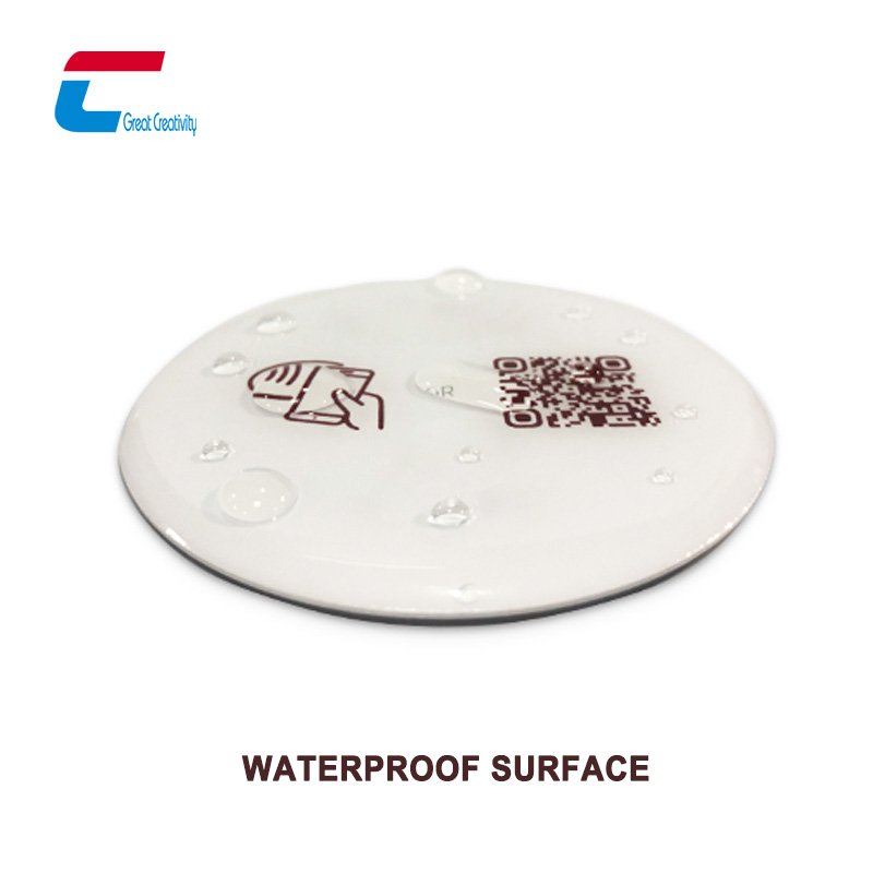 Round shape 50mm 80mm 100mm waterproof nfc menu tag epoxy nfc card with back adhesive