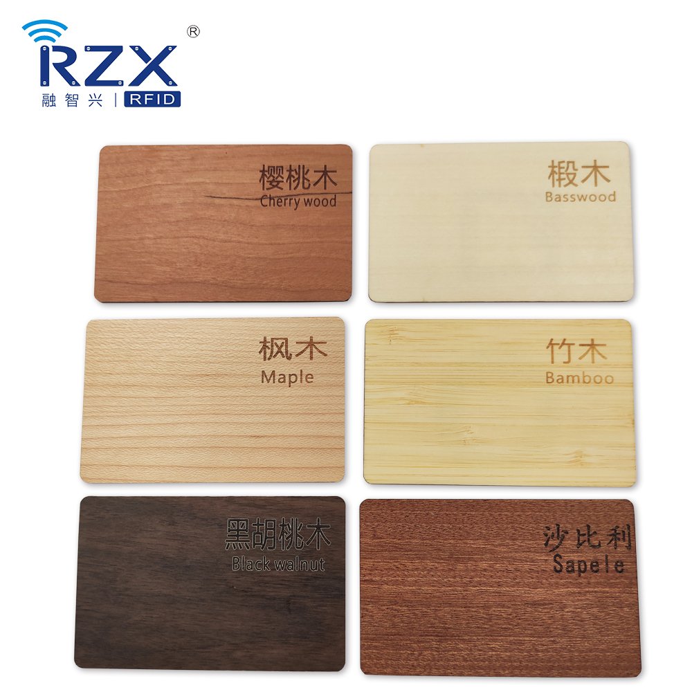 Customized Blank RFID Smart Chip Card Laser Engraved NFC Wood Business Card