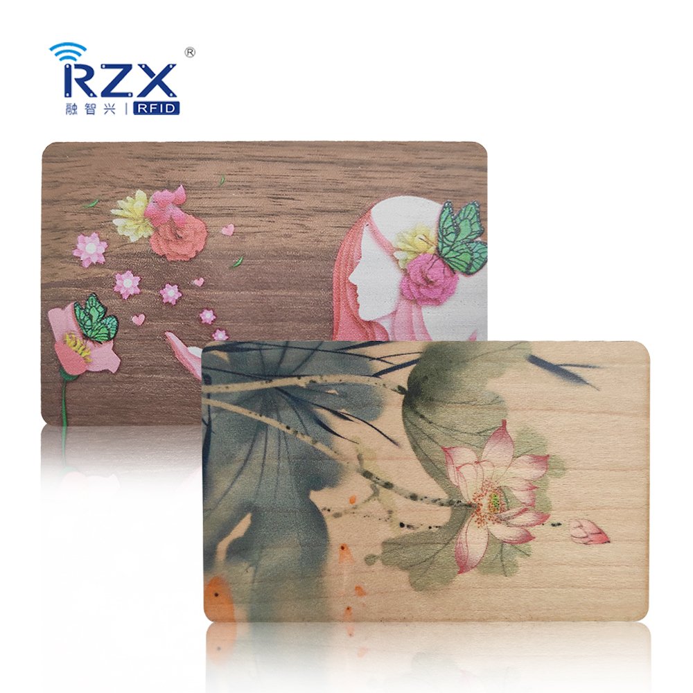 Customized Blank RFID Smart Chip Card Laser Engraved NFC Wood Business Card