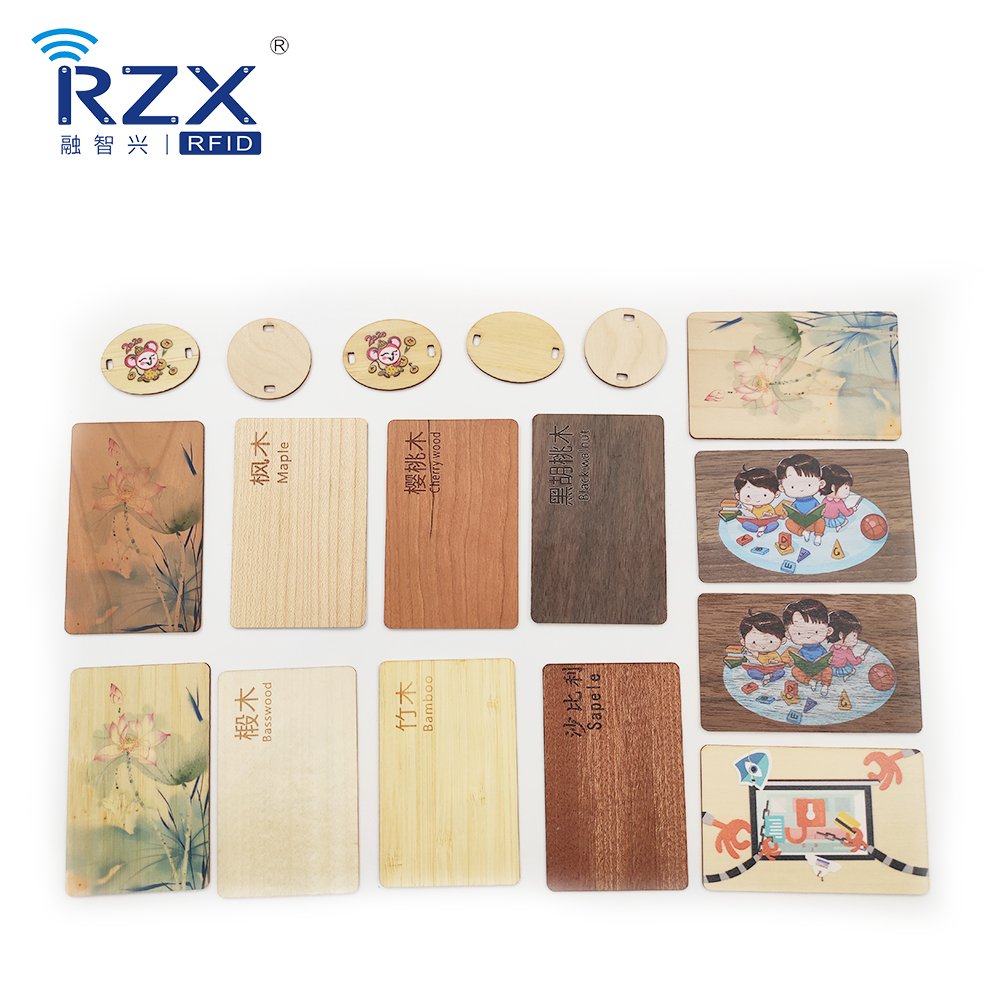 Customized Blank RFID Smart Chip Card Laser Engraved NFC Wood Business Card
