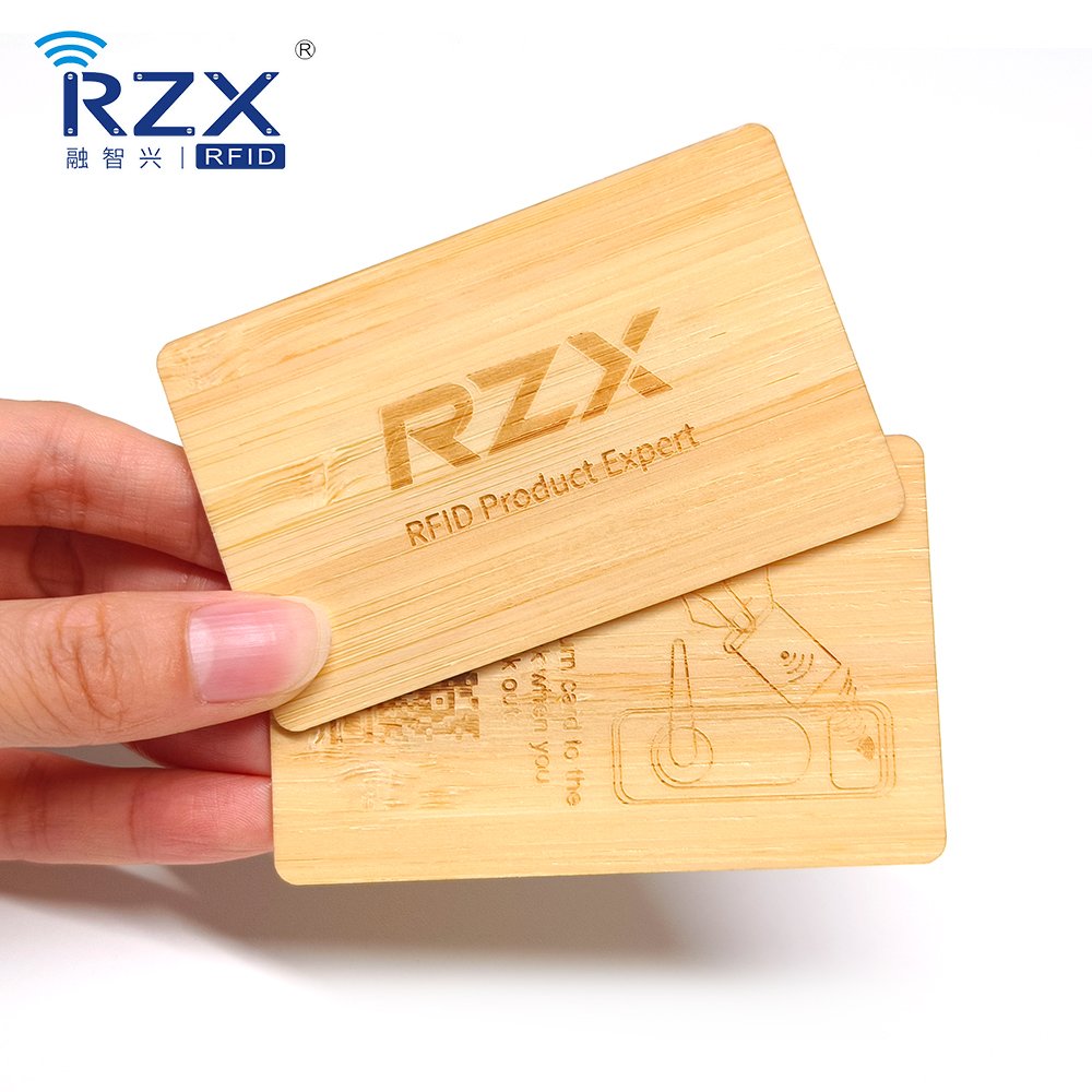 Customized Blank RFID Smart Chip Card Laser Engraved NFC Wood Business Card