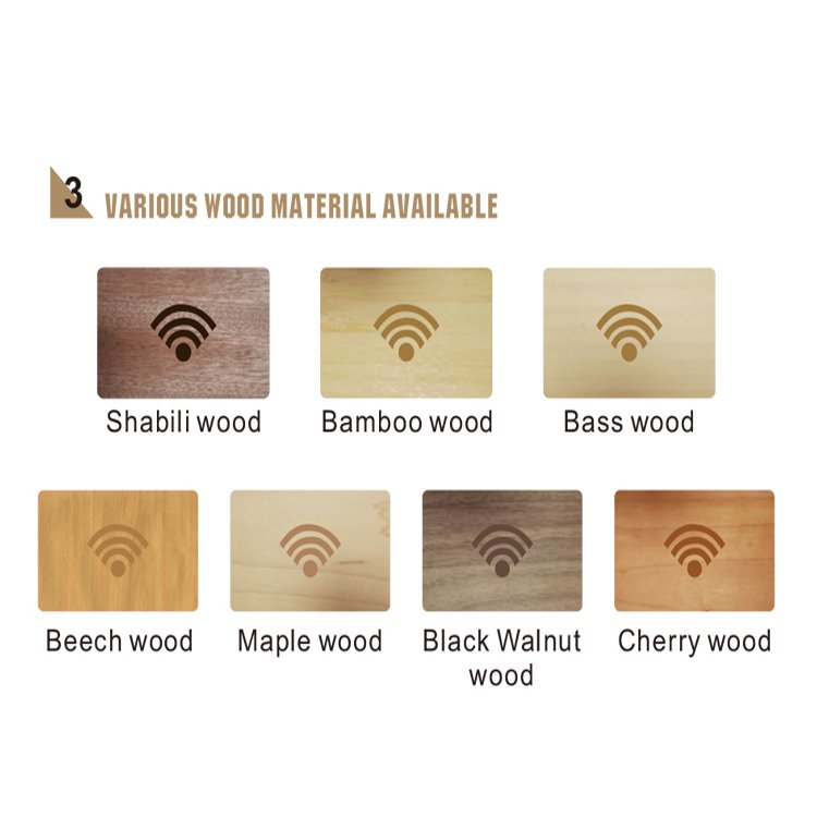 Customized NFC Wooden Card Smart Eco-Friendly NFC MIFARE DESFire EV1 4K Wooden Card