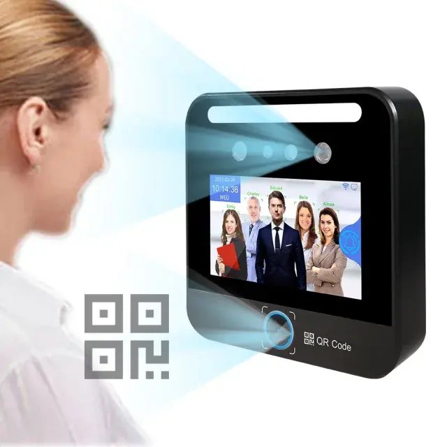 AI03QR Dynamic 5 Inch HD Touch Screen Face QR Rfid Card Code Recognition Time Attendance Door Access Control Terminal