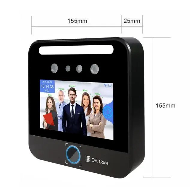 AI03QR Dynamic 5 Inch HD Touch Screen Face QR Rfid Card Code Recognition Time Attendance Door Access Control Terminal