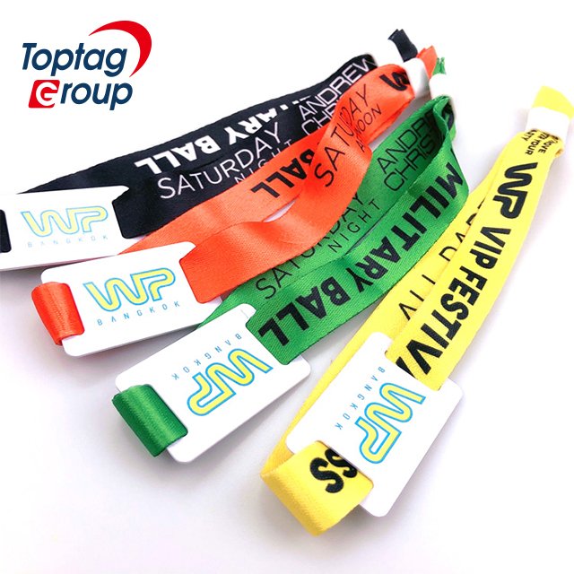 Custom Logo 13.56MHz Music Festival RFID Weave Wristband HF Passive NFC Fabric Wristbands Bracelet for Activity