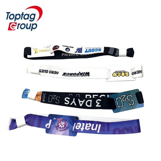 Custom Logo 13.56MHz Music Festival RFID Weave Wristband HF Passive NFC Fabric Wristbands Bracelet for Activity