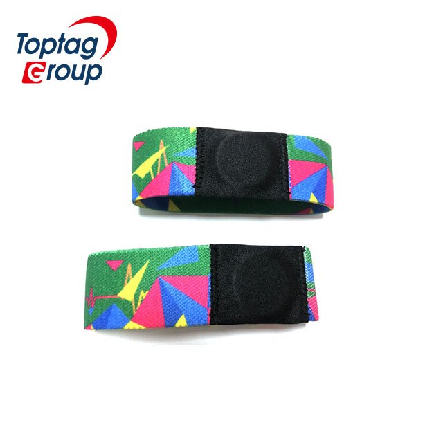 Custom Logo 13.56MHz Music Festival RFID Weave Wristband HF Passive NFC Fabric Wristbands Bracelet for Activity