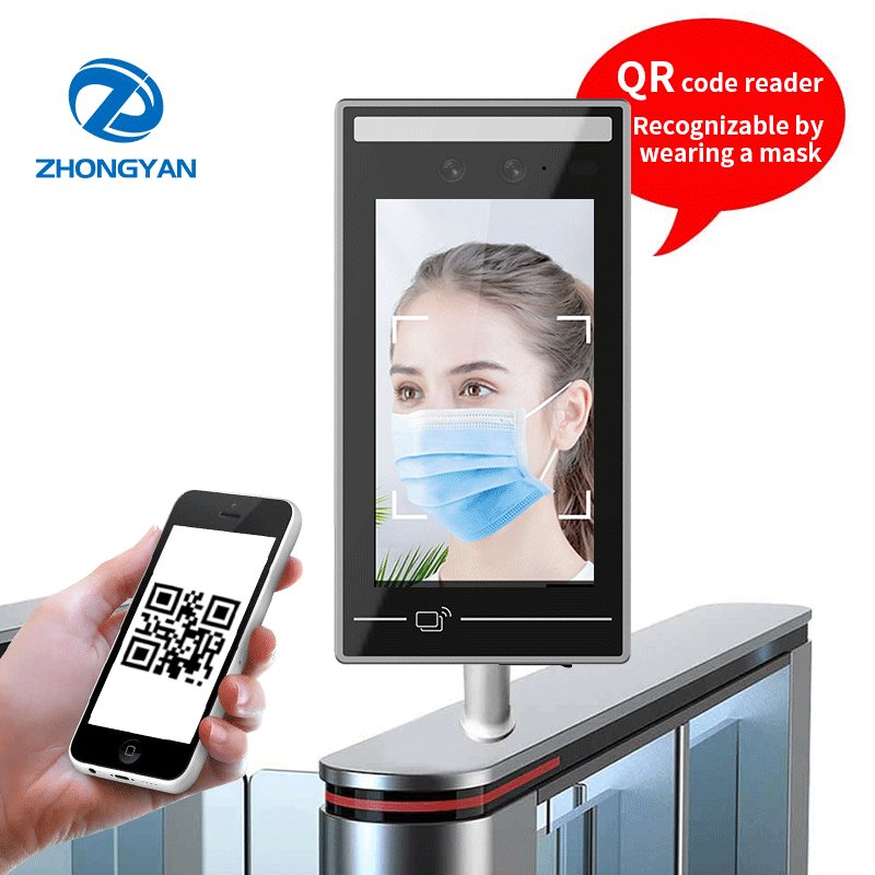 Time Attendance System Card With QR Access Control Terminal 7-inch Touch Screen AI Dynamic Face Recognition Biometric Machine