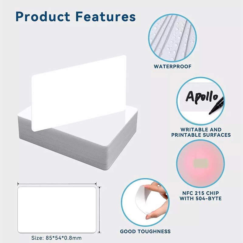 Waterproof Mini RFID NFC PET Material Access Control Key Card 13.56MHz PVC Business Card 1K Chip Smart Card School Hotel 125KHz