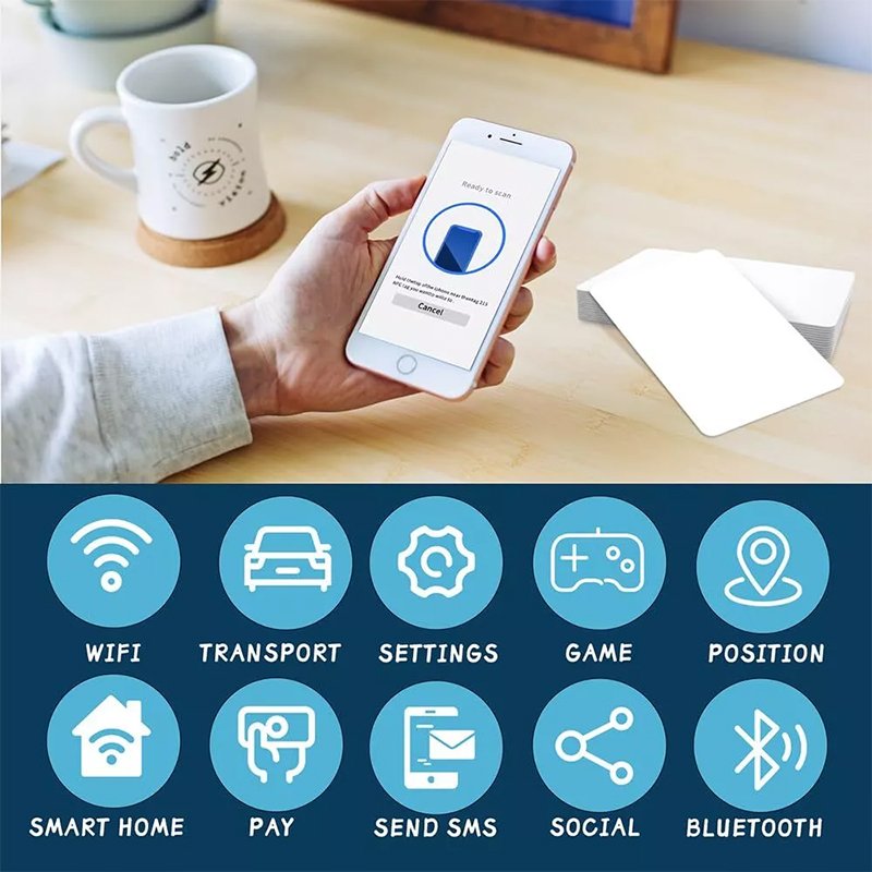 Waterproof Mini RFID NFC PET Material Access Control Key Card 13.56MHz PVC Business Card 1K Chip Smart Card School Hotel 125KHz