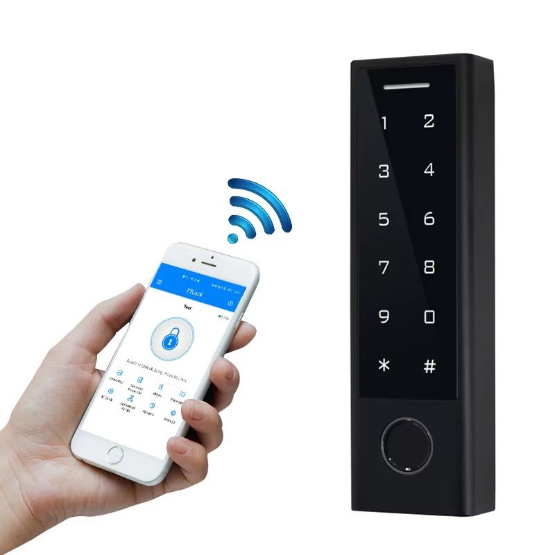 Control Door Access Control System TTlock App Phone Bluetooth Fingerprint or Doorbell IC Card Reader 13.56Mhz home Gate Opener