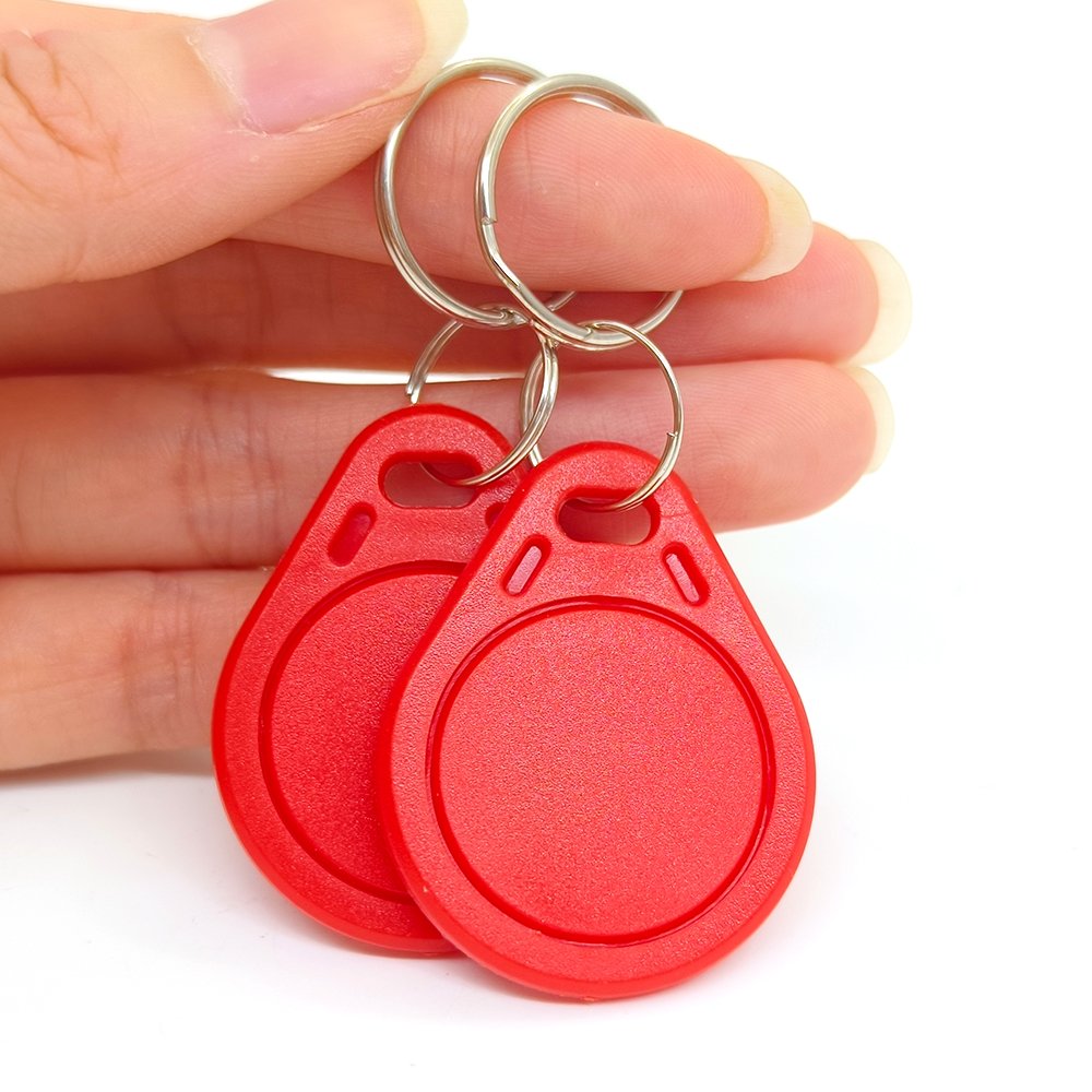 ISO14443A NFC HF 13.56Mhz 41*32mm rfid keyfob with keyring for door and elevator access control