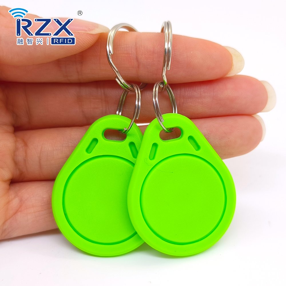 ISO14443A NFC HF 13.56Mhz 41*32mm rfid keyfob with keyring for door and elevator access control