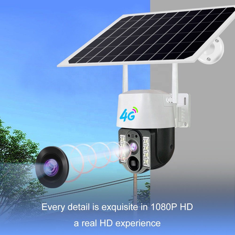 Jortan 3MP V380 Ptz 4g Solar Camera 360 Degree Rotate Outdoor Waterproof Motion Detection Battery Audio Solar Camera Wifi