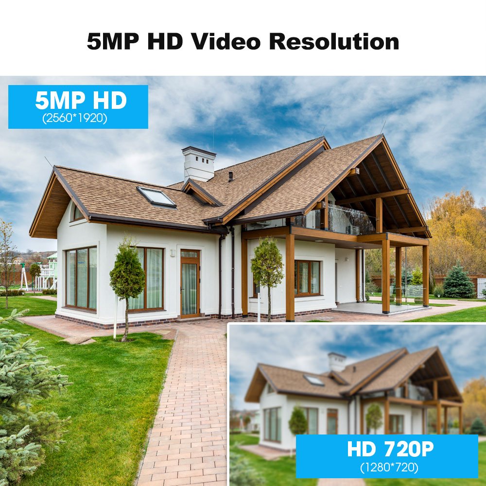 SriHome Wireless Security Camera System Surveillance NVR Kits 5MP Wifi CCTV Outdoor Camera System with Audio Night Vision