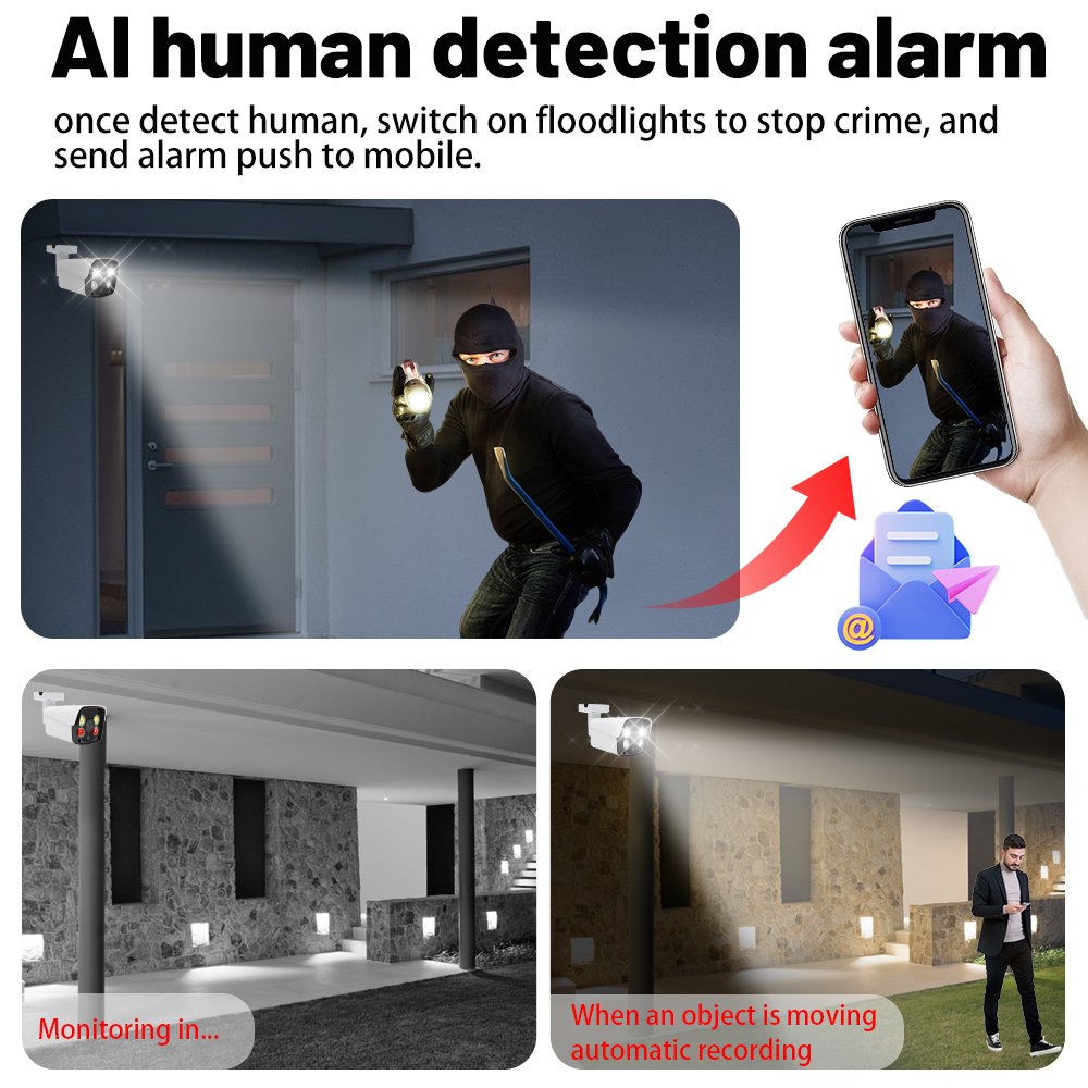 WESECUU 4CH POE AI Alarm NVR KIT 2MP 3MP 4MP 5MP 8MP 4K POE IP CCTV system camera POE security camera