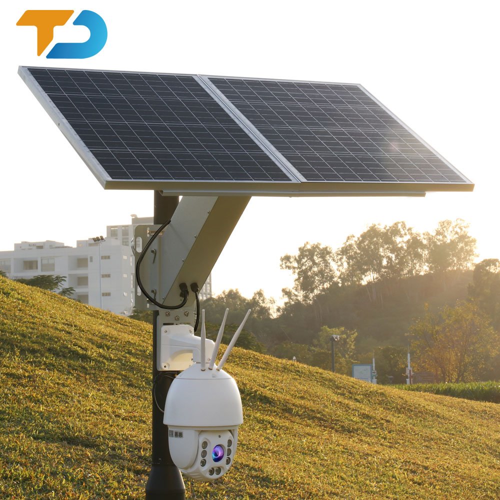 TecDeft 30X Zoom Outdoor Long Range Wifi Solar CCTV Camera Security Surveillance Dome PTZ Wireless IP 360 Cam Colorful In Night