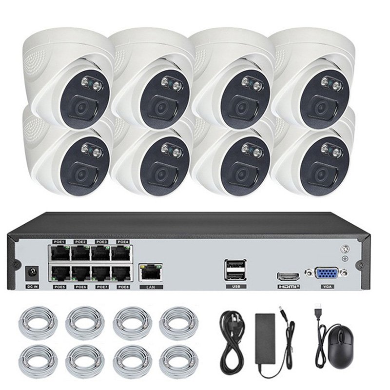 Xmeye 4K 8MP POE Security Camera System 8CH P2P AI Video Surveillance Kit Two Way Audio Outdoor Home 8MP IP Camera CCTV Nvr Set