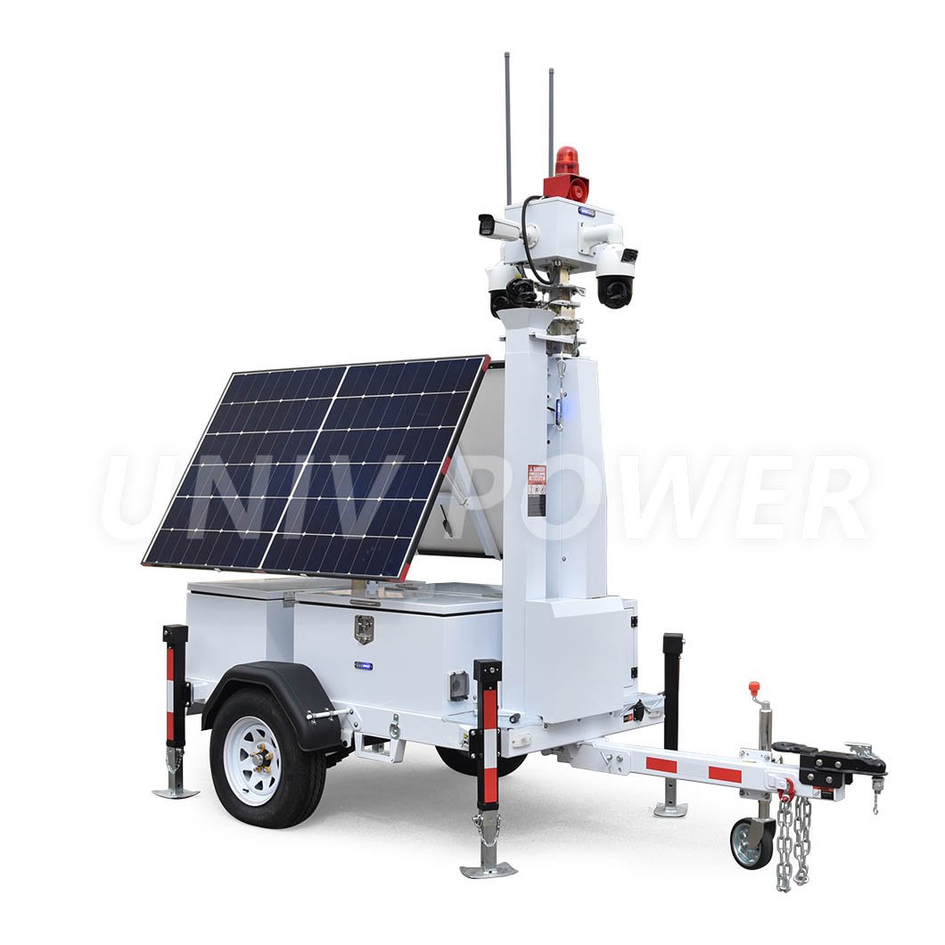 4G WiFi 4MP HD Video Recorder Surveillance Monitor Mobile Security Trailer CCTV Camera Tower
