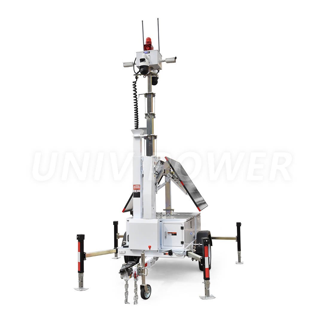 4G WiFi 4MP HD Video Recorder Surveillance Monitor Mobile Security Trailer CCTV Camera Tower